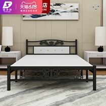 Foldable bed two person lunch break four fold home single bed office portable invisible siesta iron frame March simple