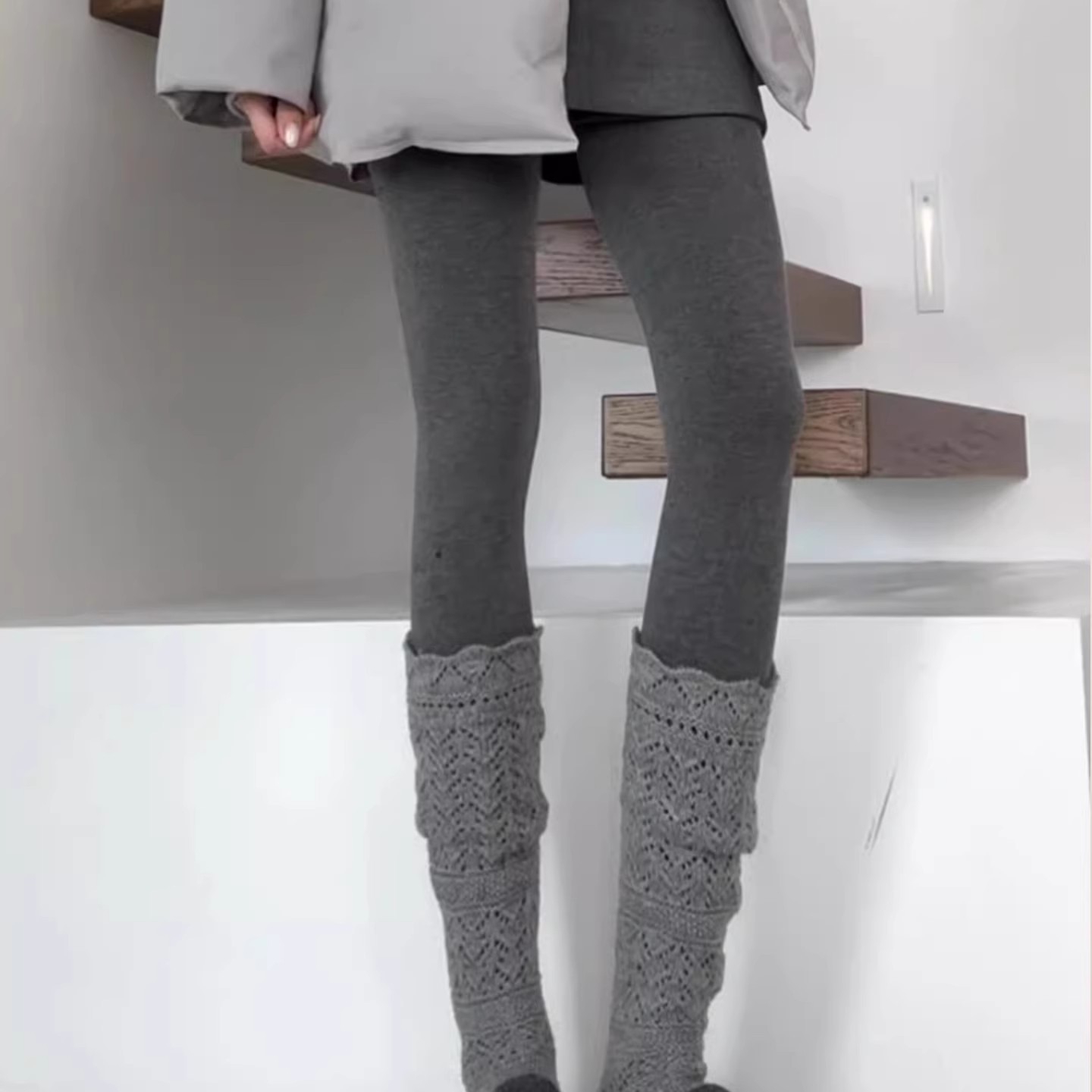 打底裤+羊毛袜显瘦保暖不紧绷