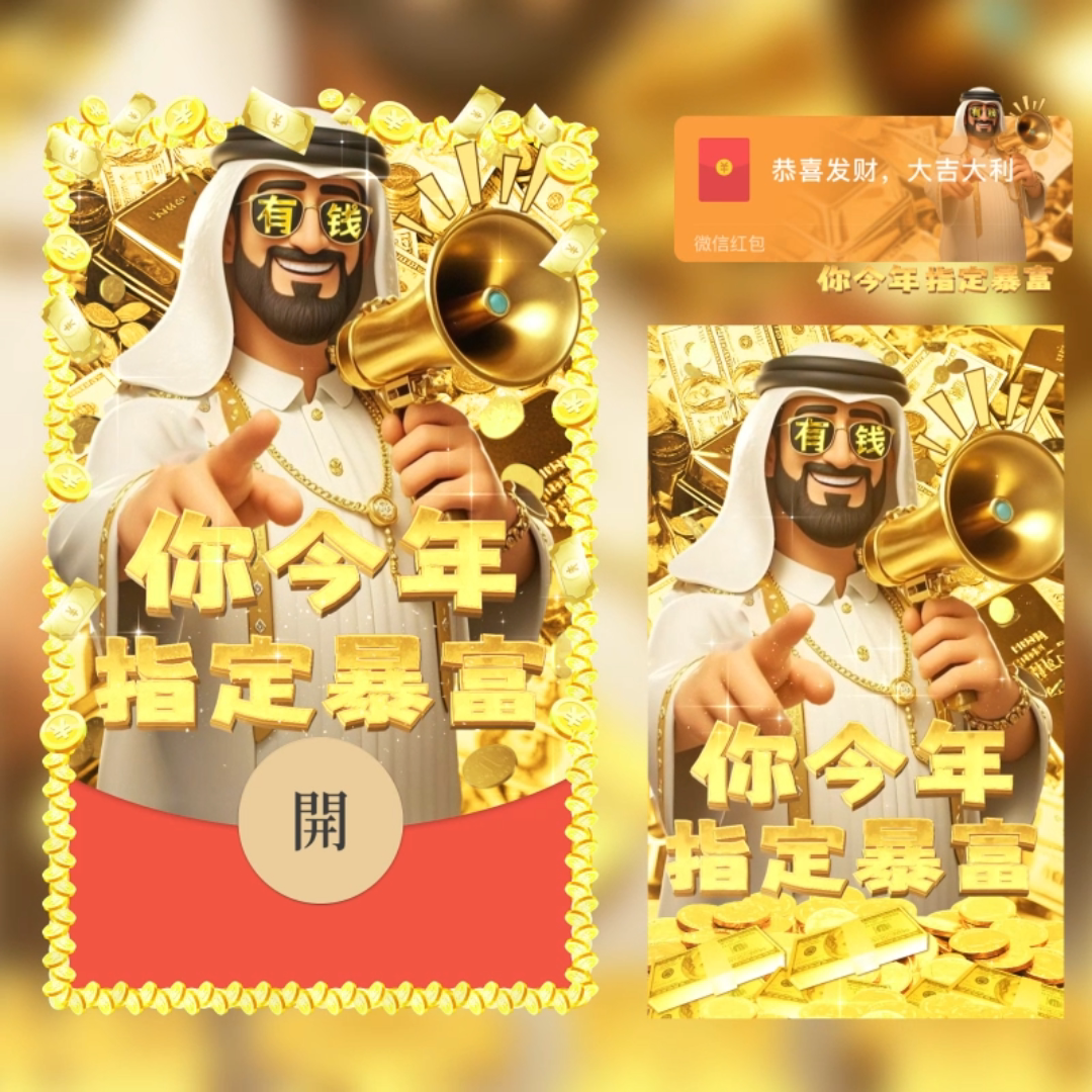 你今年指定发财永久微信红包封面平面广告设计