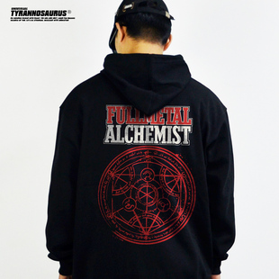日系卡通动漫钢之炼金术师联名长袖连帽卫衣男女帽衫秋冬季宽松潮