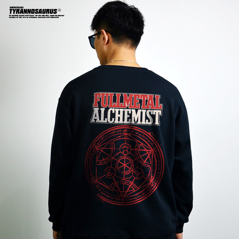 印花潮牌钢之炼圆领卫衣长袖