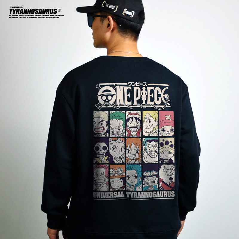 印花潮牌海贼王长袖卫衣动漫