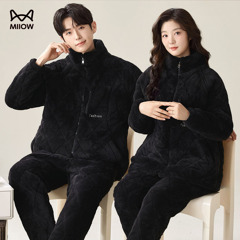 猫人情侣睡衣贵妃绒夹棉冬季加绒加厚保暖家居服冬天家居服,女士内衣/男士内衣/家居服,睡衣/家居服套装,淘宝优惠券,粉丝福利购,淘宝优惠卷