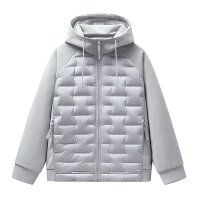 青少年连帽羽绒服内胆男秋冬季轻薄保暖内搭初中学生格子校服神器