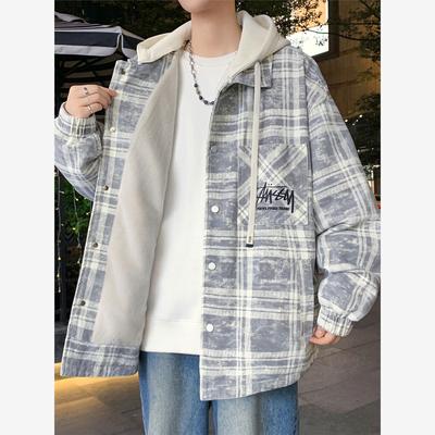 设计感格子外套男秋冬季