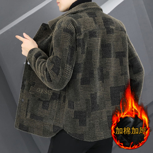 男士外套短款毛呢大衣男款2025新款潮流休闲加厚貂绒呢子风衣夹克