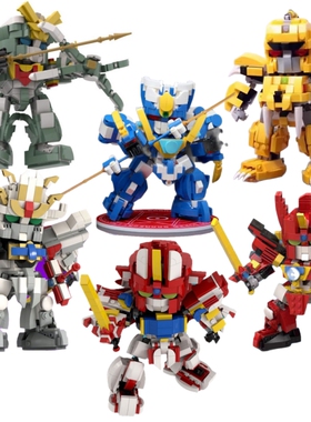 魔动王超级究极光能使者风飘侠水卷侠地隐侠模型MOC拼装积木玩具