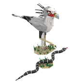 蛇鹫杀手皇后秘书鸟鹰猛禽动物模型MOC拼装 高砖零件 积木玩具
