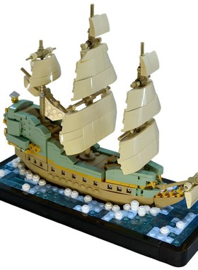 【高砖零件】飞翔的荷兰人幽灵船海盗船MOC-239320拼装积木玩具