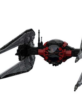 星球大战改进的TIE截击机器钛拦截机战斗机MOC-34882拼装积木玩具