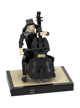 【高砖零件】影视星期三亚当斯与大提琴MOC-133990拼装积木玩具