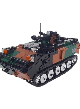法国AMX-10P步兵战车坦克装甲车军事模型MOC-160660拼装积木玩具