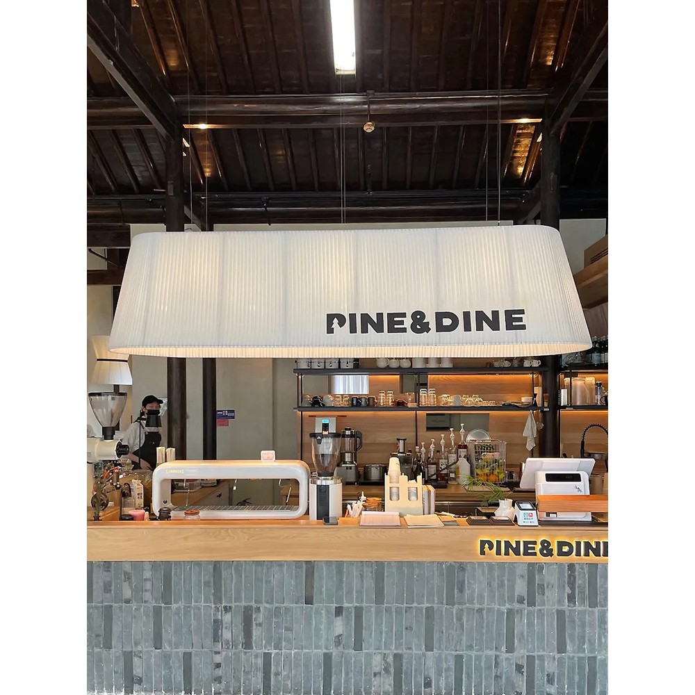 现代简约餐厅吧台吊灯咖啡厅收银台椭圆长条梯形奶茶前台布艺灯饰