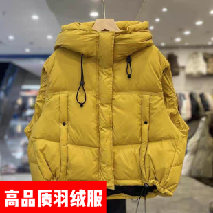 欧货连帽羽绒服马甲女外穿加厚2025秋冬新款小个子坎肩背心外套潮