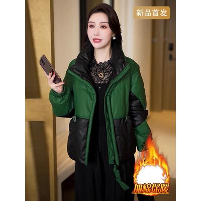 欧货时尚潮流加绒棉服女2025冬季新款高级感减龄遮肉加厚保暖外套