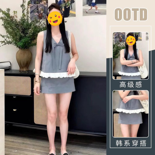 胖东来单件/法式气质无袖背心连衣裙女2025新夏日绝美多巴胺穿搭