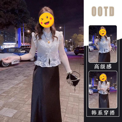 胖东来单件/新中式国风禅意女装高级感气质小飞袖上衣搭配半身裙