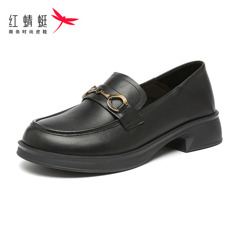 红蜻蜓妈妈皮鞋春季新款女鞋软底中老年鞋子女款平底单鞋断码清仓
