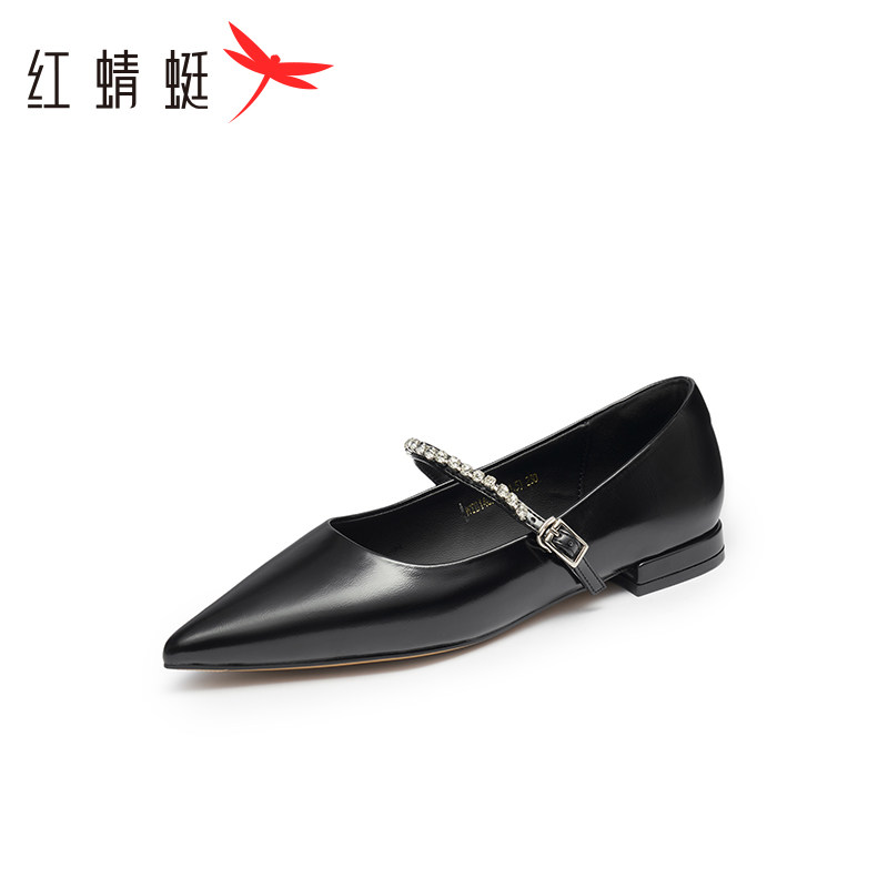 红蜻蜓豆豆鞋女春秋季低跟百搭单鞋女舒适一脚蹬休闲鞋断码清仓