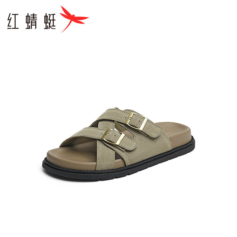 红蜻蜓女鞋夏季拖鞋休闲一字拖软底外穿凉拖鞋透气凉鞋 断码清仓