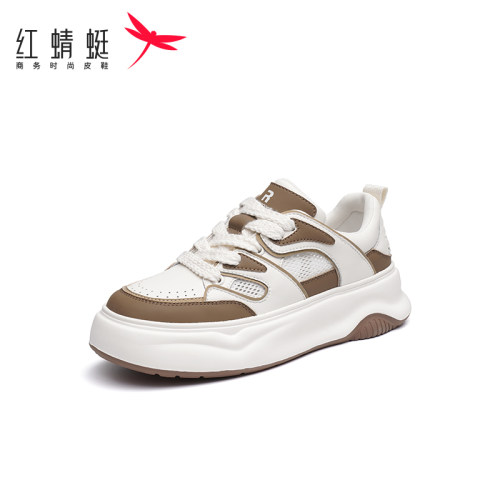 红蜻蜓女鞋厚底板鞋女款2025夏季新款网面小众风休闲鞋女断码清仓