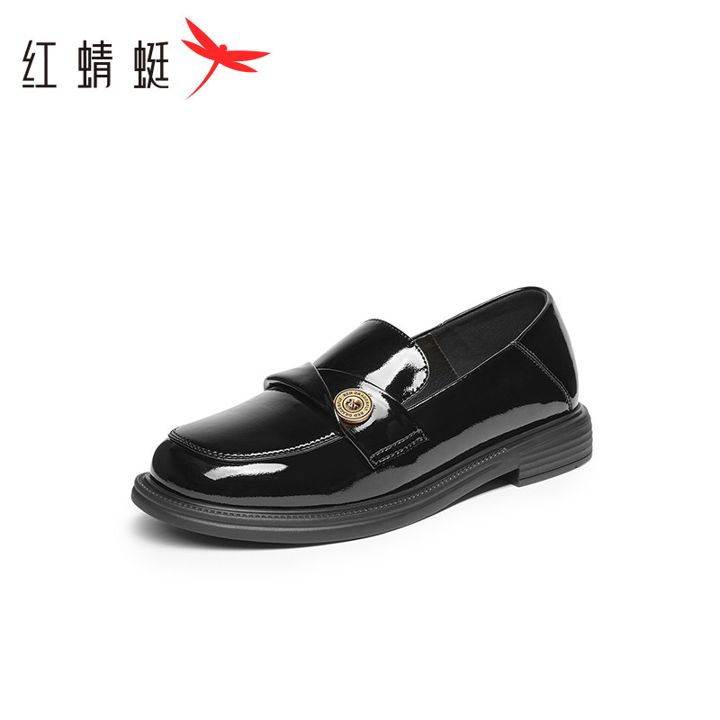 红蜻蜓女鞋春季新品优雅风浅口单鞋低跟时尚办公通勤鞋断码清仓