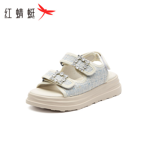 红蜻蜓女凉鞋夏季休闲运动凉鞋