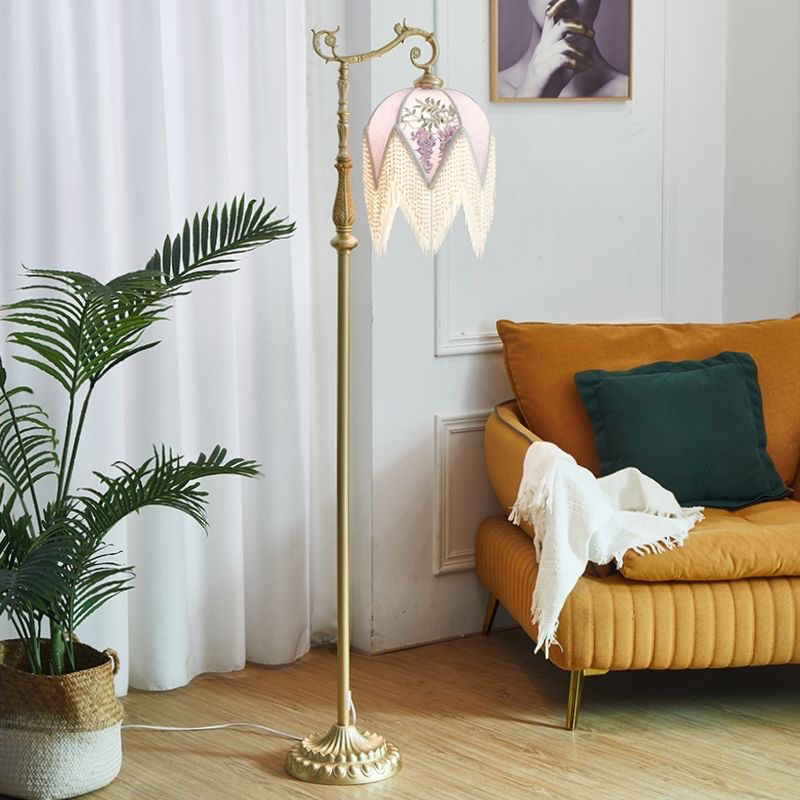 茶栗法式复古中古卧室床头台灯餐厅吧台灯感书房间侘寂风落地灯