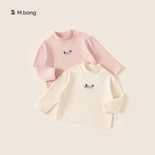 小豆丁童装冬季新款儿童内搭半高领长袖女孩子衣服保暖女童