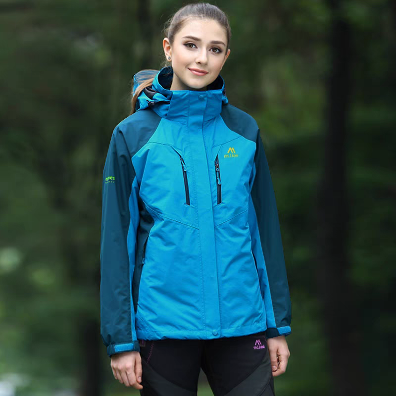 米兰卡斯男户外两件套女三合一春秋进藏情侣防水防户外登山服清仓