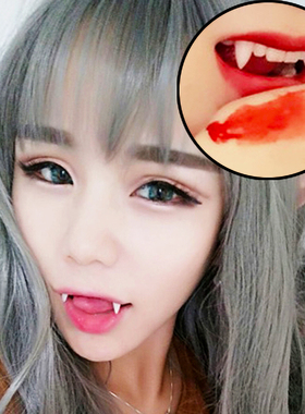 牙齿吸血鬼上海僵尸的长牙恐怖糖惊吓玩具万圣节cos尖牙假牙装扮