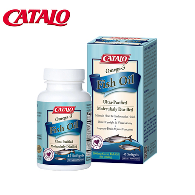 CATALO家得路进口奥米加3鱼油精华omega3软胶囊*45粒老年人深海鱼