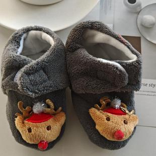 外贸小婴儿袜子圣诞鹿室内保暖深灰色13cm