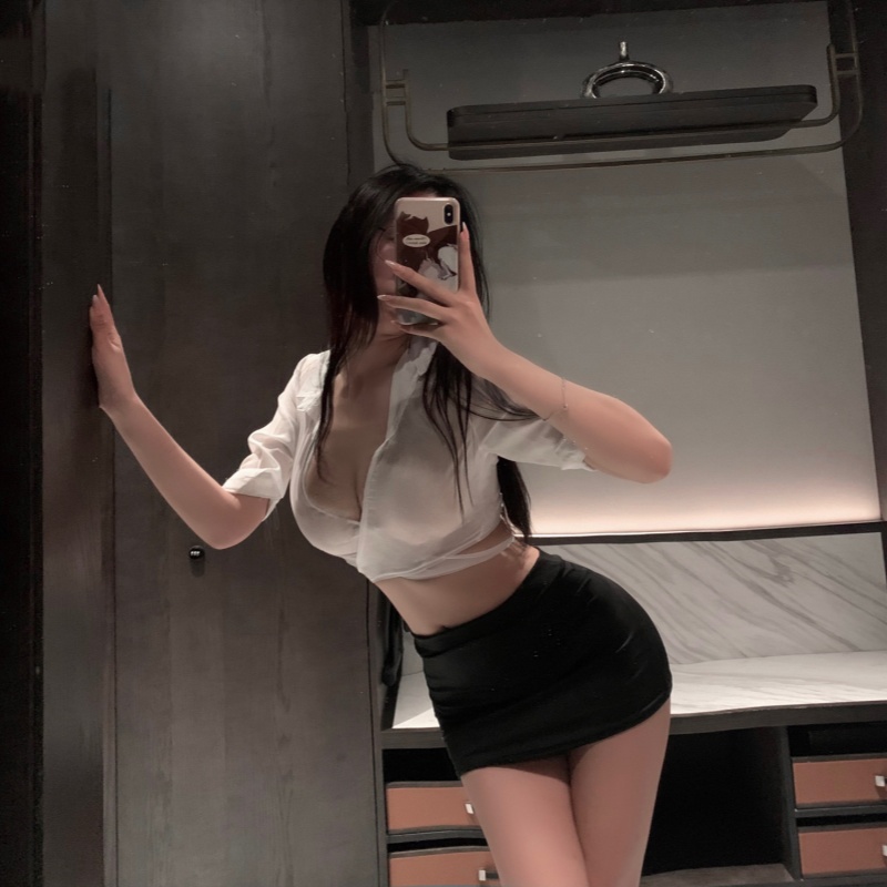 女性感制服秘书内衣黑色纯欲短裙