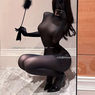 黑色连裤 蕾丝连体衣交叉绑带性感超短提花网衣 袜女渔网袜豹纹薄款