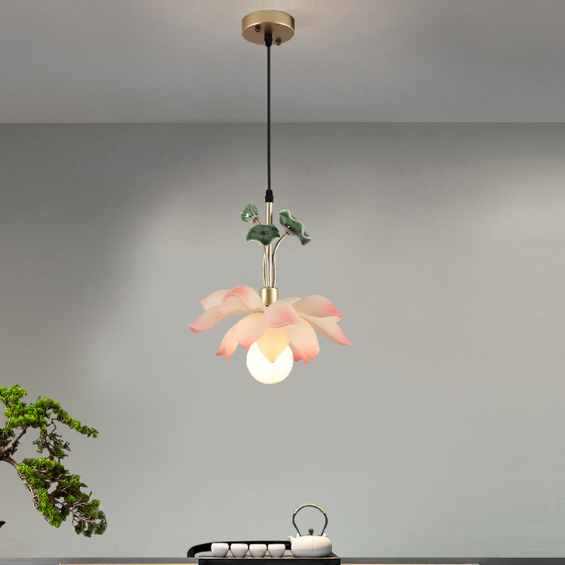 新中式荷花灯禅意阳台楼梯过道