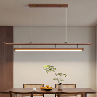 宋代美学长条吊灯中古风格 极简茶室上方主灯具 一字餐厅吊灯新中式