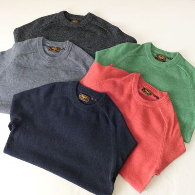 男款 外贸出口尾货纯色基本款插肩款圆领打底毛衣