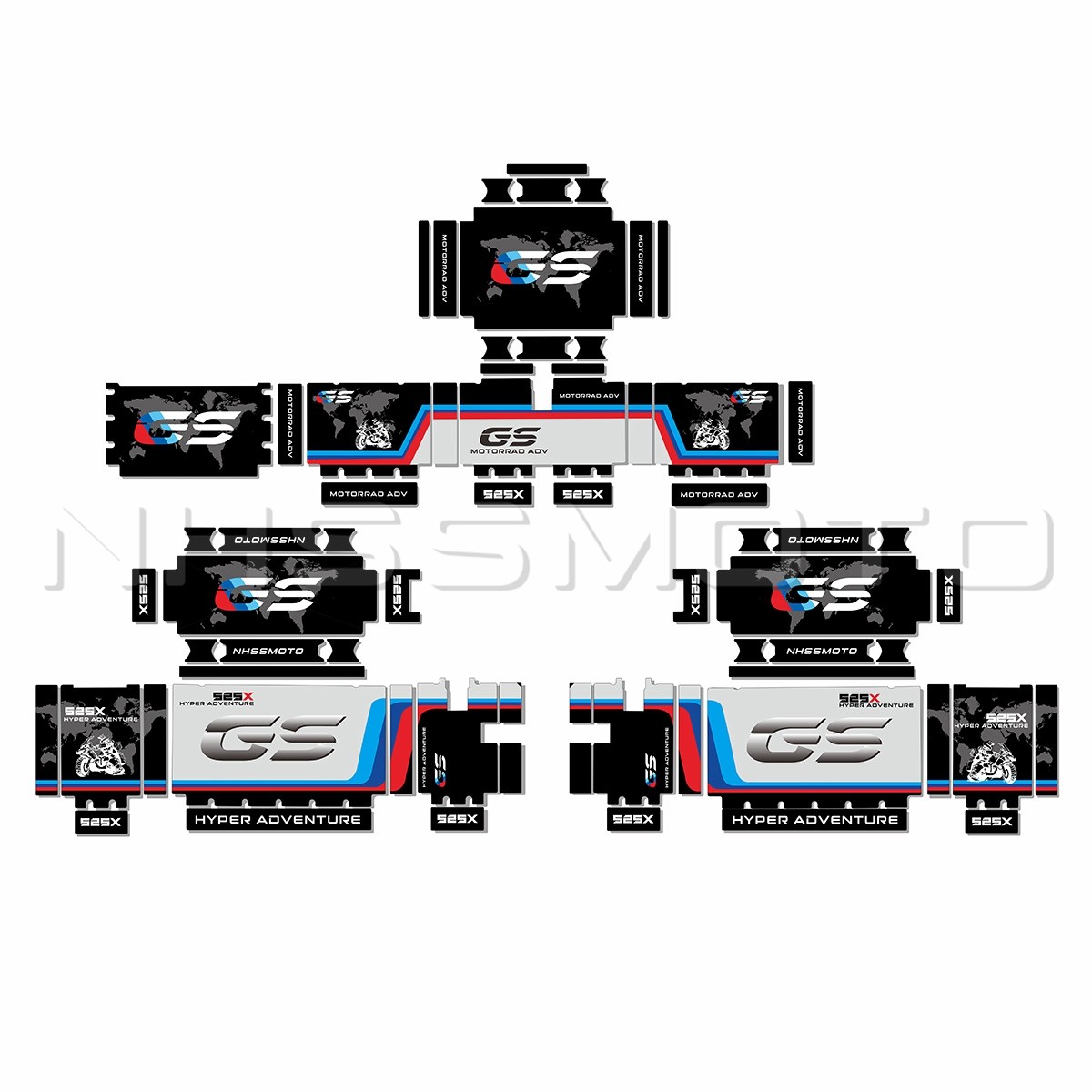 摩托车凯越400X 500X 525X 625X三箱边箱反光防水版画贴纸贴花