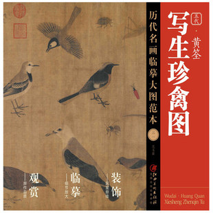 社 书籍 历代名画临摹大图范本 正版 国画初学者临摹画册 五代中国工笔花鸟画 江西美术出版 黄筌 写生珍禽图 包邮
