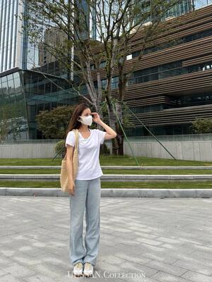 UUSSAN 25春夏薄款柔软JIN口天丝牛仔裤直筒裤窄版休闲