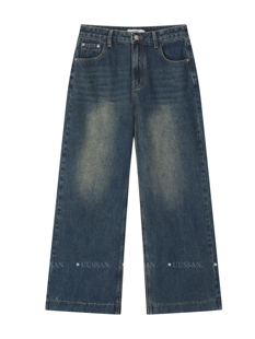 UUSSAN 23秋 慵懒风腔调款 宽松复古水洗高腰老爹裤百搭阔腿裤