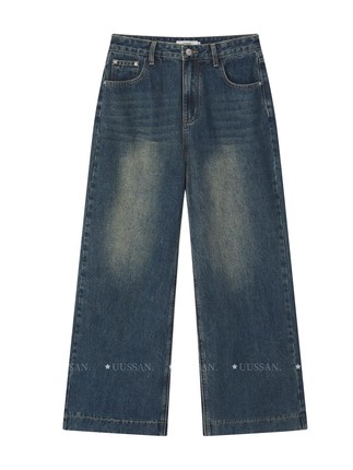 UUSSAN 23秋 慵懒风腔调款 宽松复古水洗高腰老爹裤百搭阔腿裤