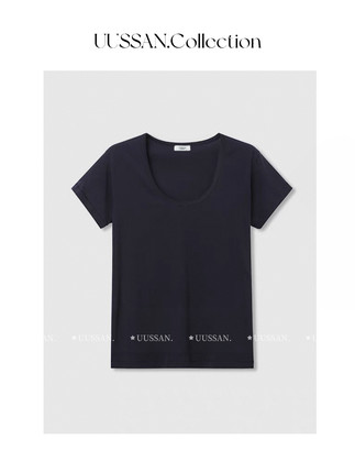 UUSSAN 纯跑量！软软T 高端弹力亚麻棉天丝U领休闲宽松正肩短袖
