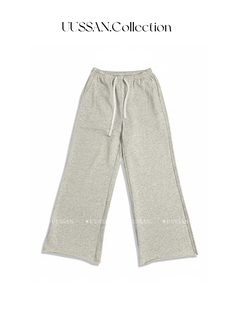 UUSSAN “遛弯裤”懒人美式薄款九分毛边透气微喇舒适基础卫裤