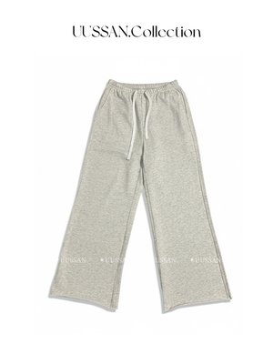 UUSSAN “遛弯裤”懒人美式薄款九分毛边透气微喇舒适基础卫裤