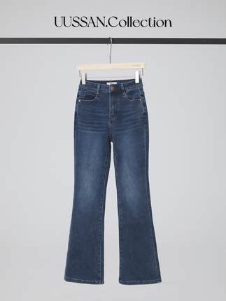 UUSSAN 25ss重磅土耳其棉万向弹/微喇高腰牛仔裤/chao显腿长显瘦