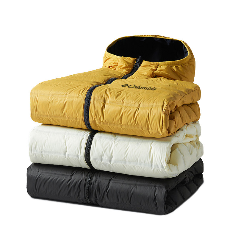 남성과 여성을 위한 겨울 콜롬비아 후드 경량 다운 재킷 리버시블 화이트 덕 다운 따뜻한 커플의 따뜻한 재킷