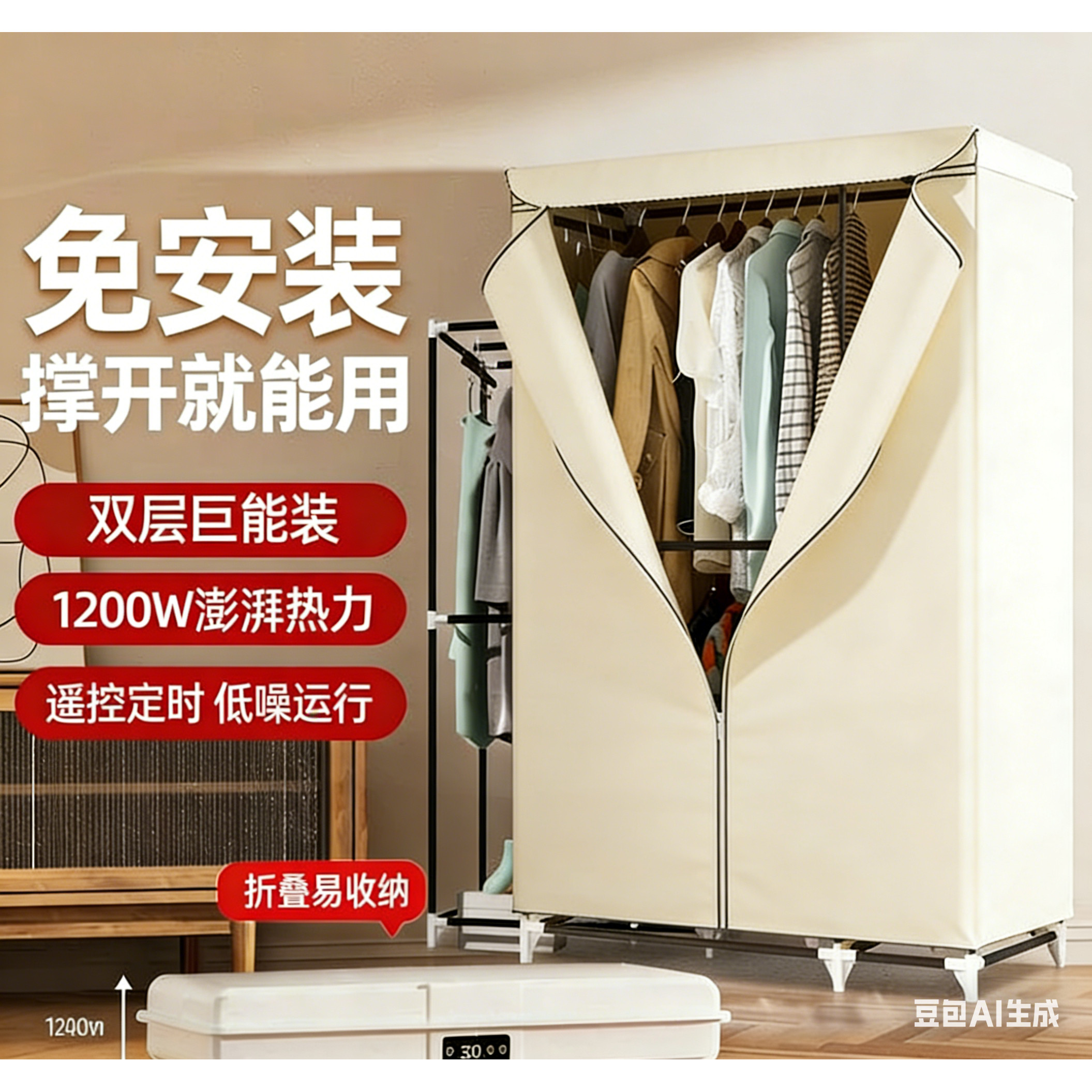 新款可折叠便携免安装干衣机