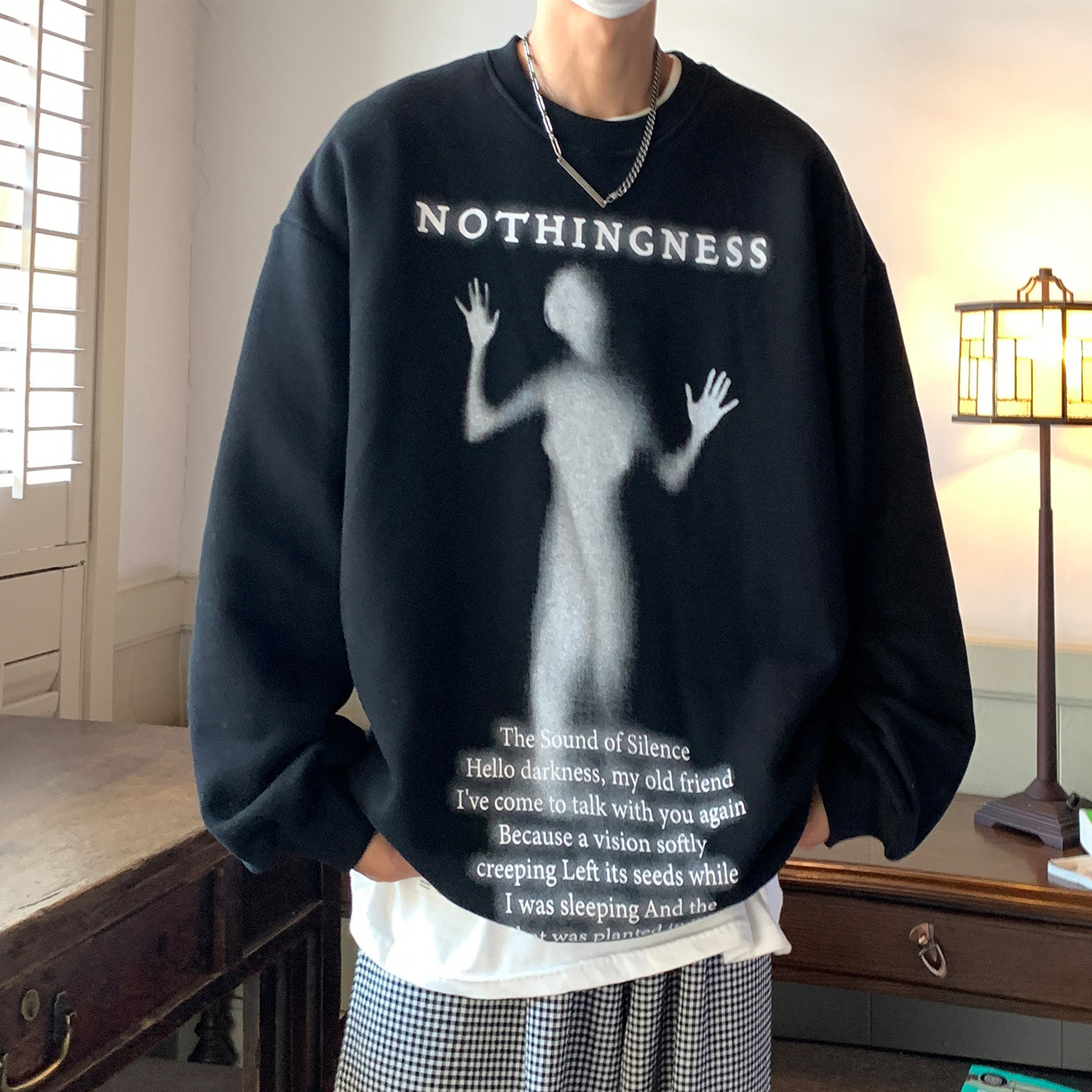 2022秋装新品小人印花情侣卫衣外套上衣D222P48男，女装短外套，电商A335-1（原A458）